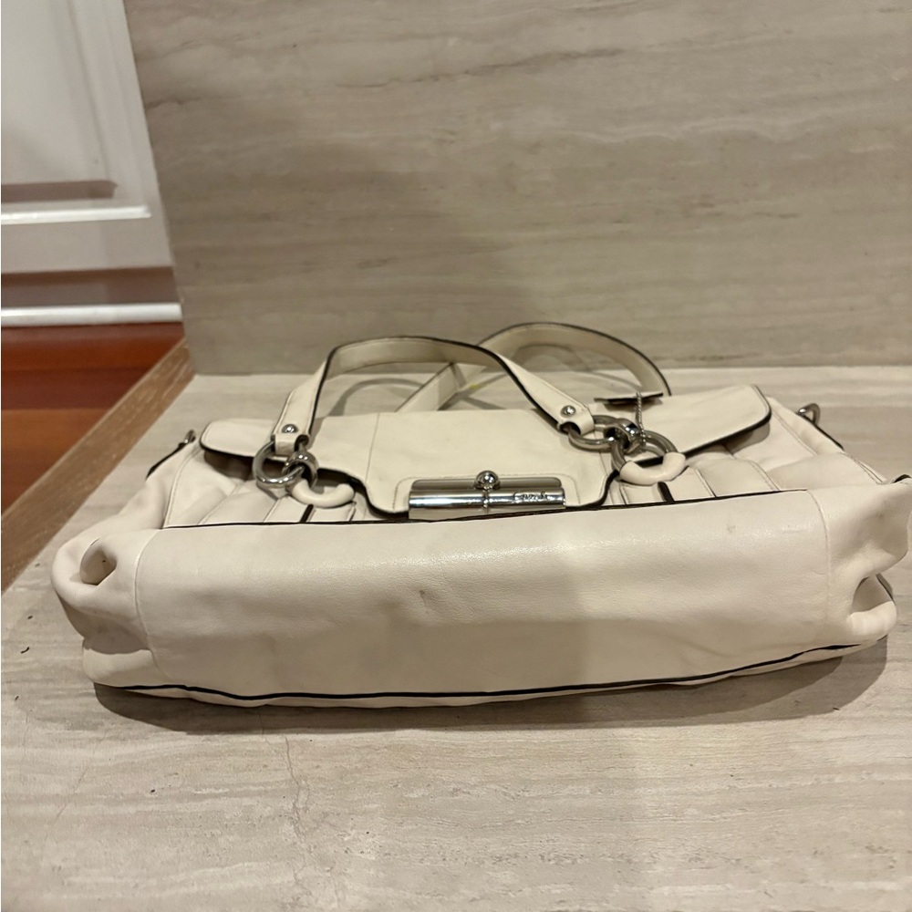 Coach Off-White Shoulder Bag with Silver Hardware - Picture 7 of 9